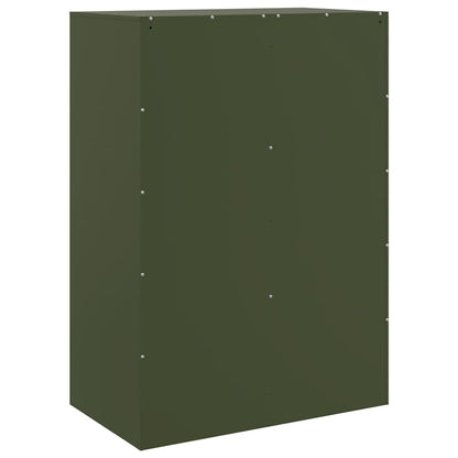 Credenza Verde Oliva 67x39x95 cm in Acciaio