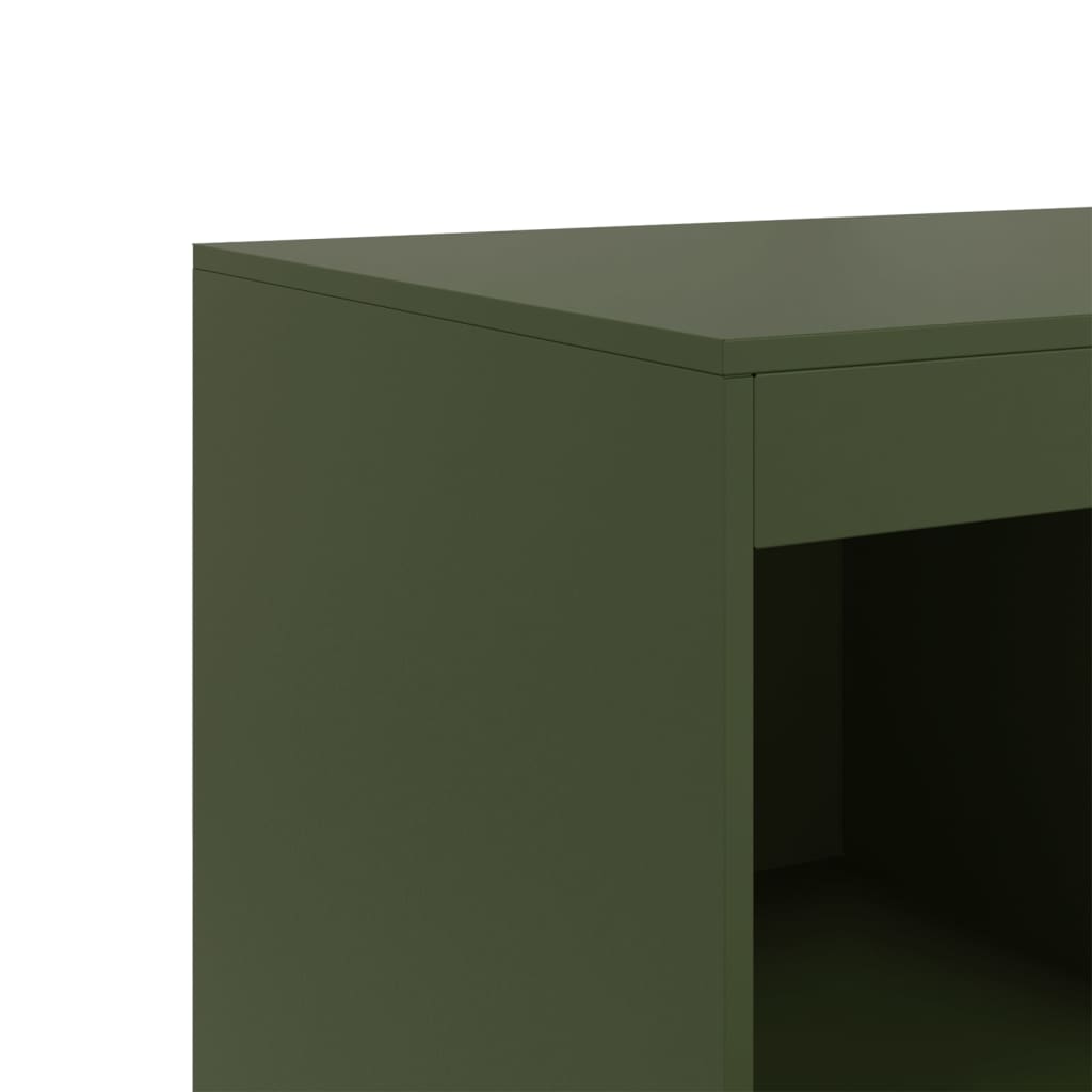 Credenza Verde Oliva 67x39x95 cm in Acciaio