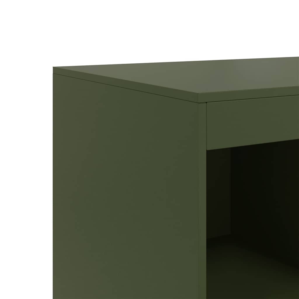Credenza Verde Oliva 67x39x95 cm in Acciaio - homemem39