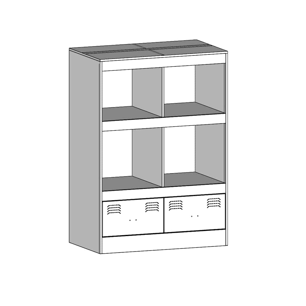 Credenza Bianca 67x39x95 cm in Acciaio