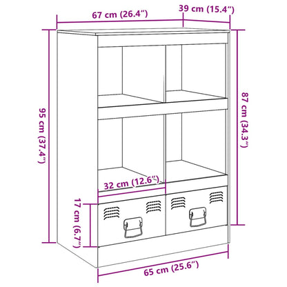 Credenza Bianca 67x39x95 cm in Acciaio