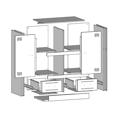 Credenza Nera 67x39x95 cm in Acciaio