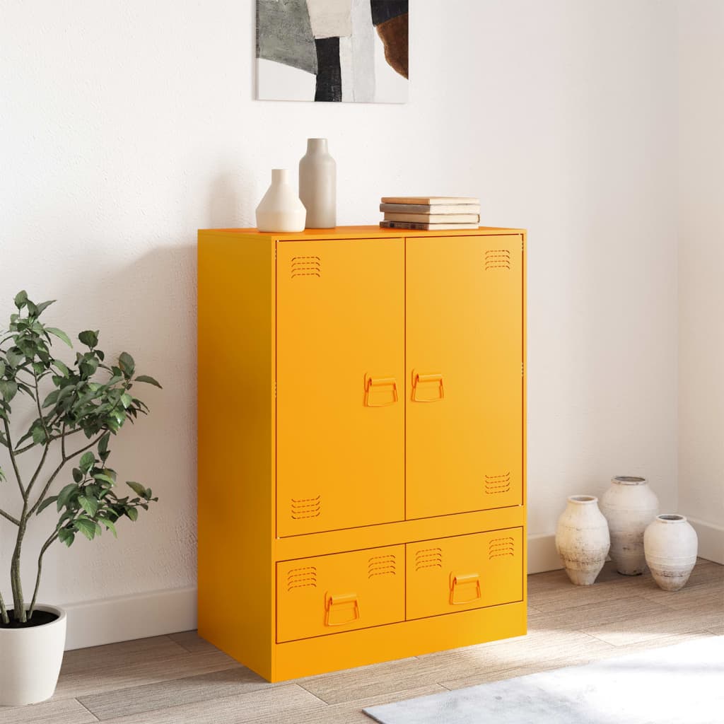 Mustard Yellow Sideboard 67x39x95 cm in Steel