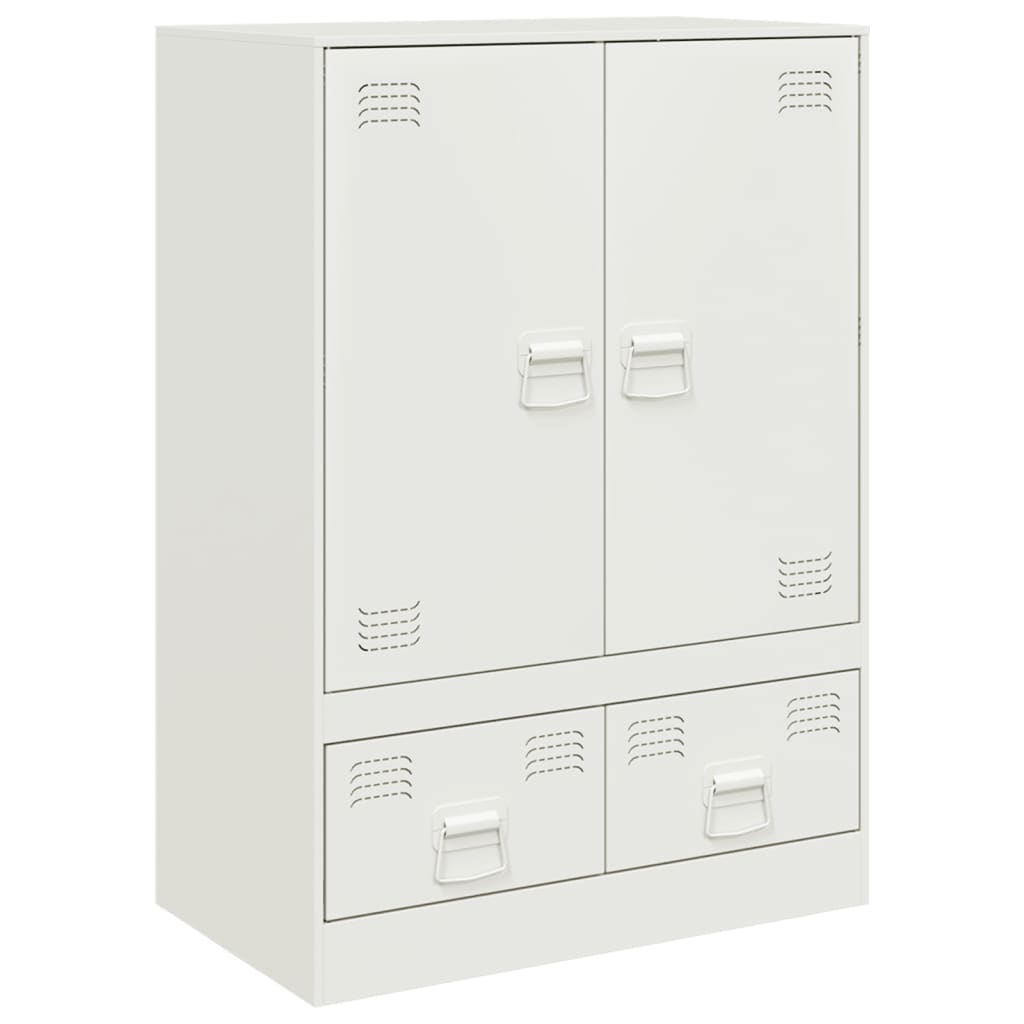 White Sideboard 67x39x95 cm in Steel