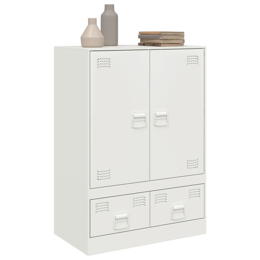 White Sideboard 67x39x95 cm in Steel