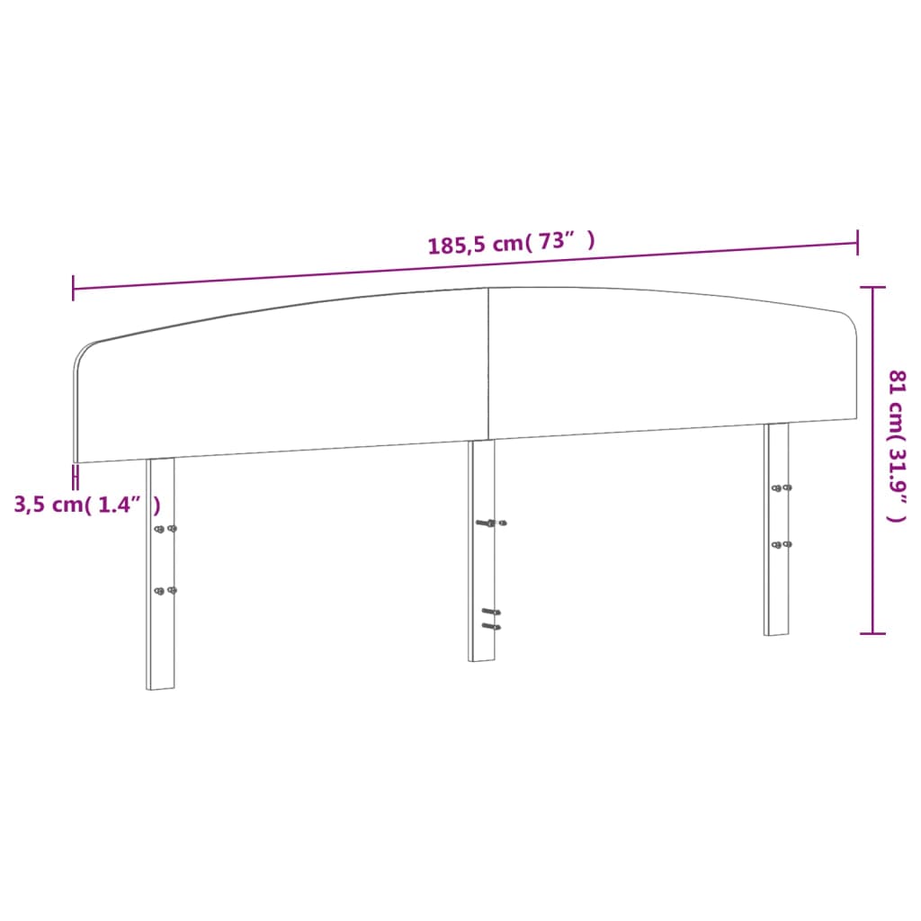 Testiera Marrone Cera 180 cm in Legno Massello di Pino