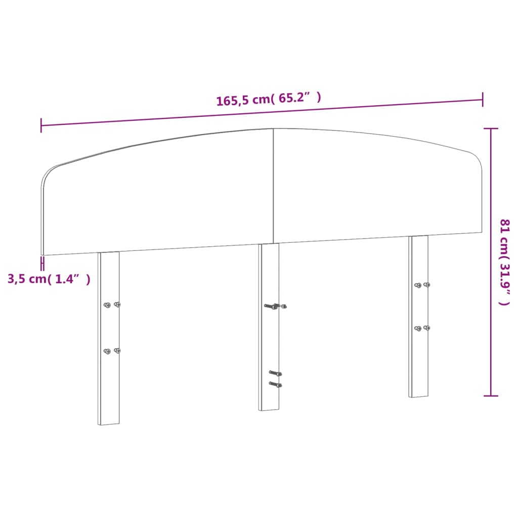 Testiera Marrone Cera 160 cm in Legno Massello di Pino