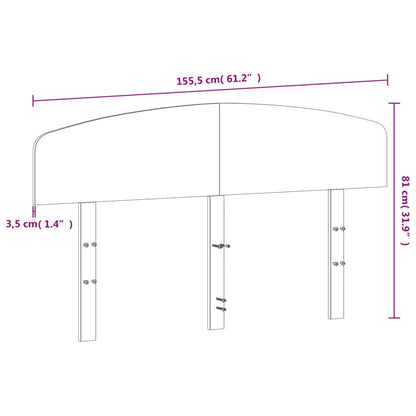 Testiera Marrone Cera 150 cm in Legno Massello di Pino