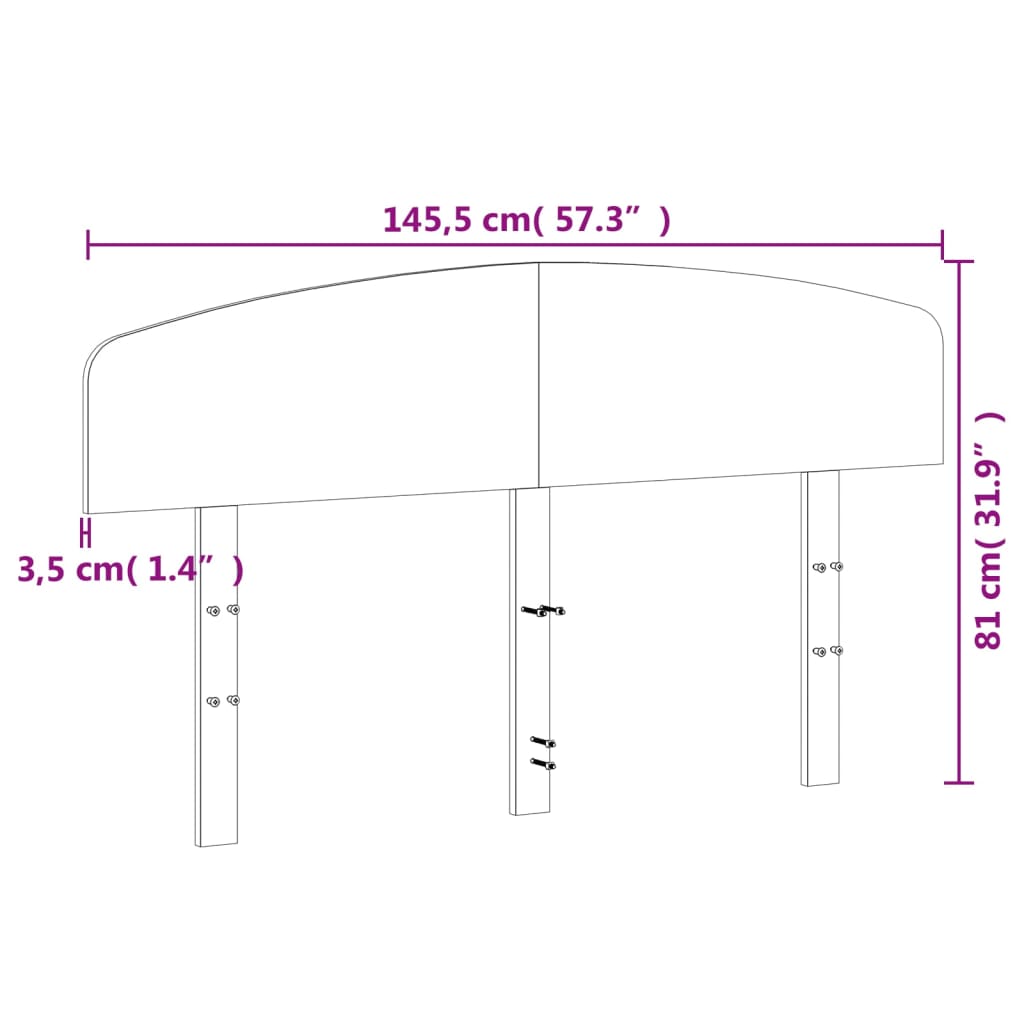 Testiera Marrone Cera 140 cm in Legno Massello di Pino