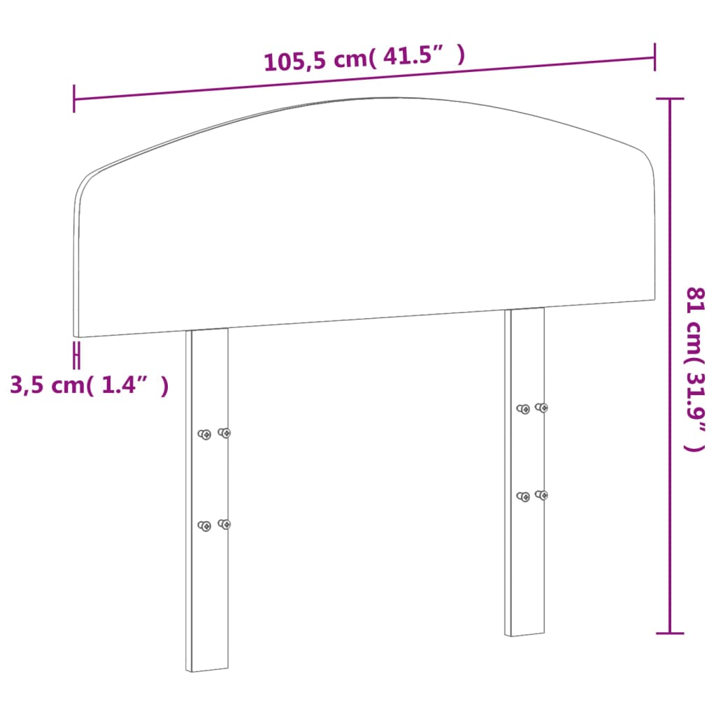 Wachsbraunes Kopfteil 100 cm aus massivem Kiefernholz