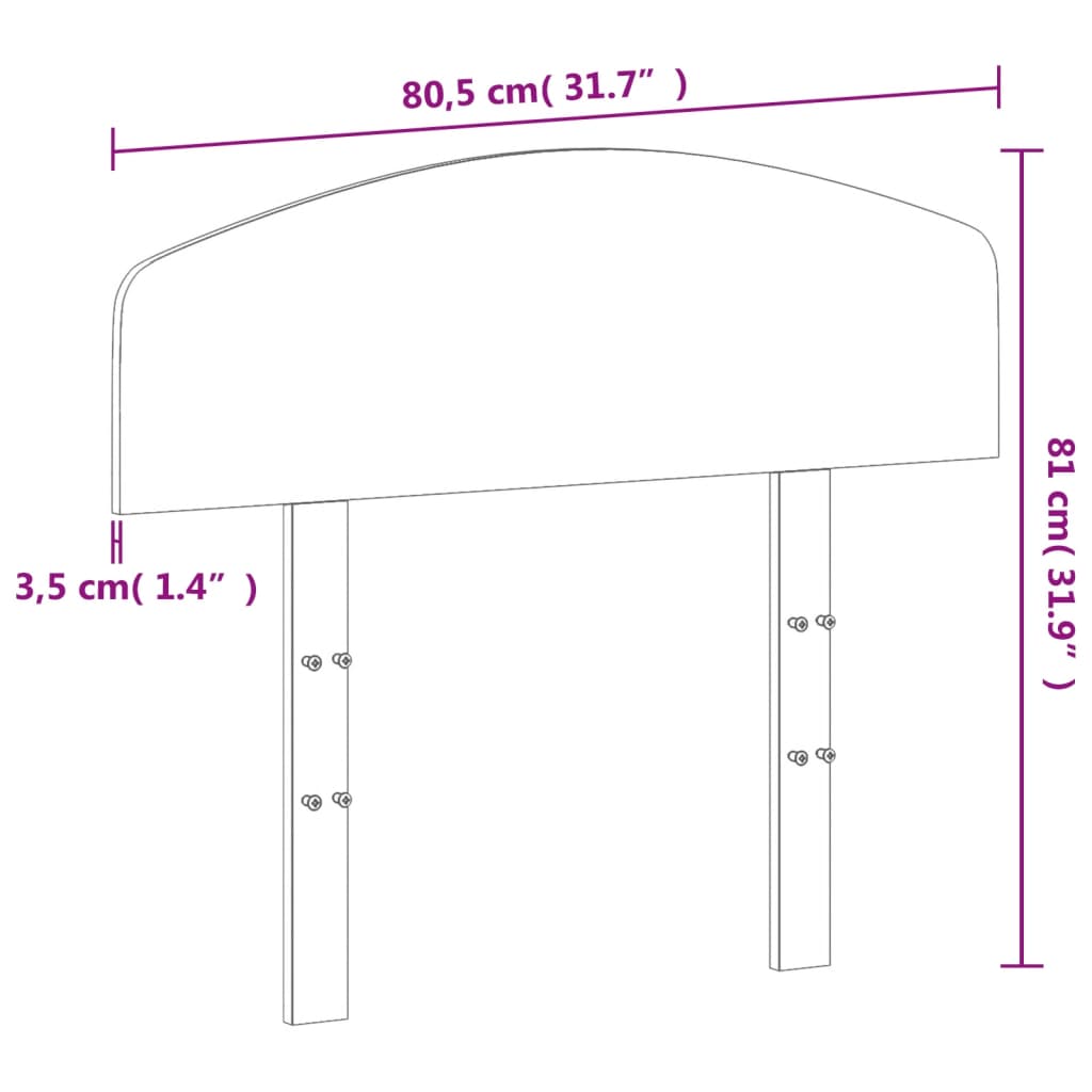 Testiera Marrone Cera 75 cm in Legno Massello di Pino