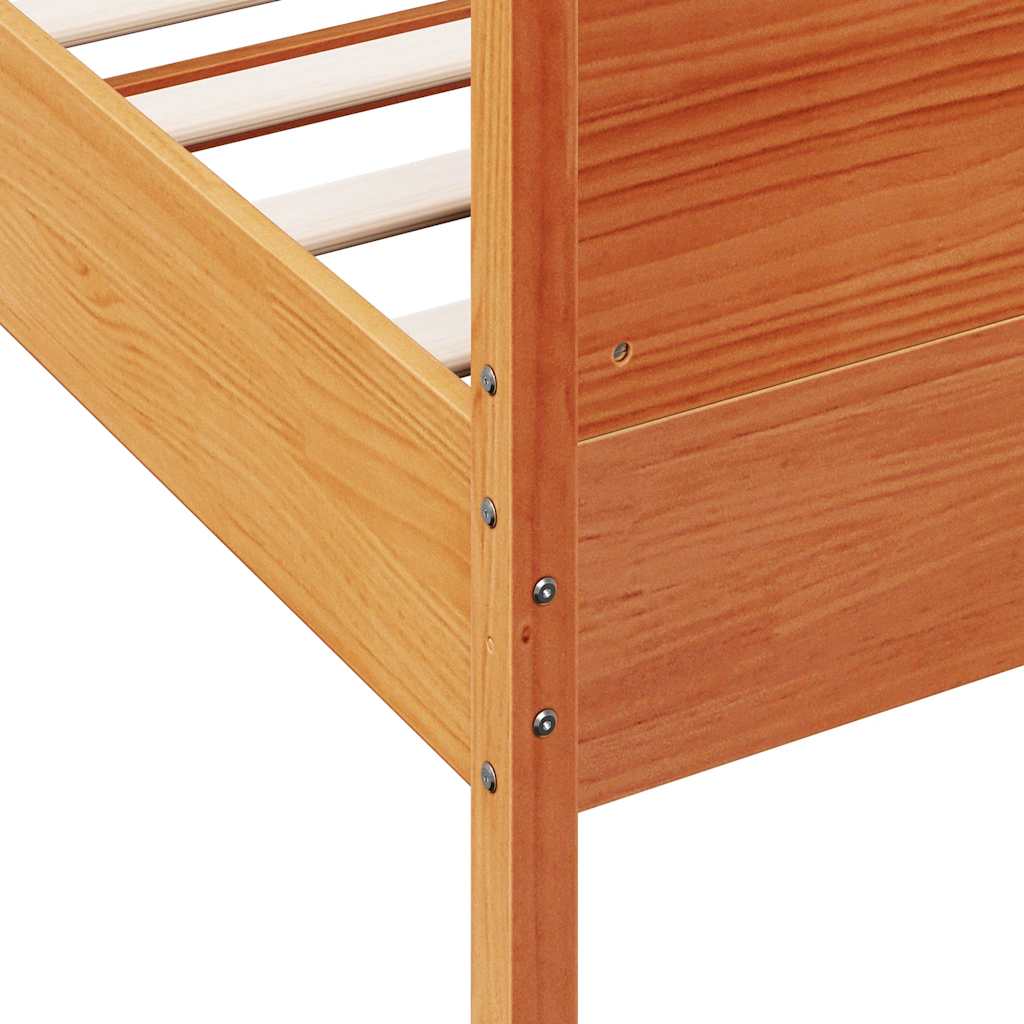 Letto senza Materasso Marrone Cera 100x200 cm in Legno di Pino | homemem39