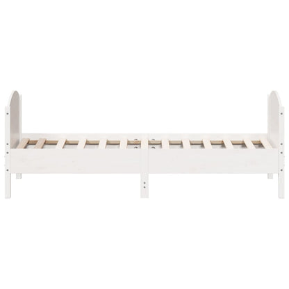 Letto senza Materasso Bianco 90x200 cm Legno Massello di Pino | homemem39