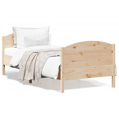 Letto senza Materasso 90x190 cm in Legno Massello di Pino - homemem39