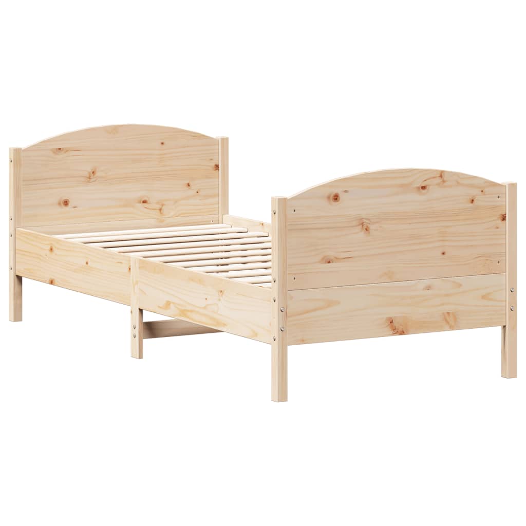 Letto senza Materasso 90x190 cm in Legno Massello di Pino - homemem39