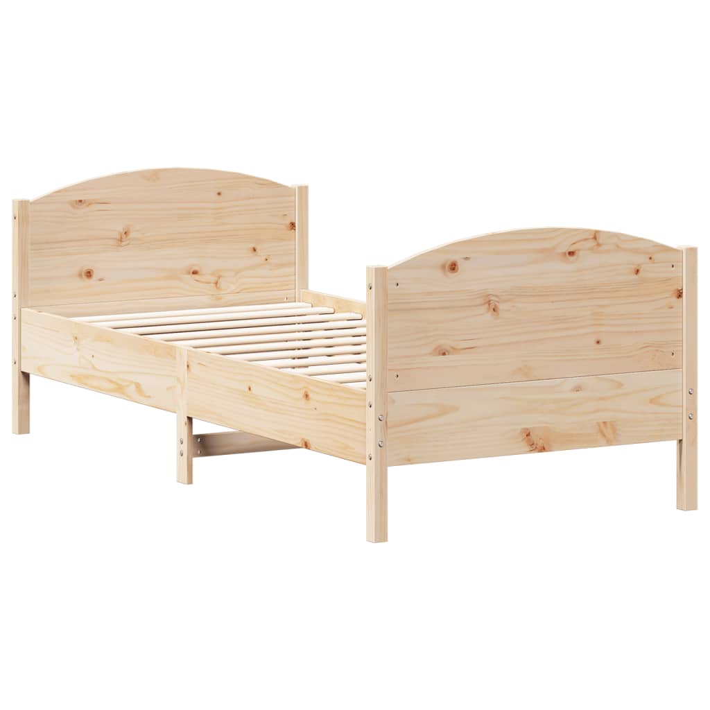 Letto senza Materasso 75x190 cm in Legno Massello Pino - homemem39