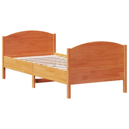 Letto senza Materasso Marrone Cera 75x190 cm in Legno di Pino - homemem39