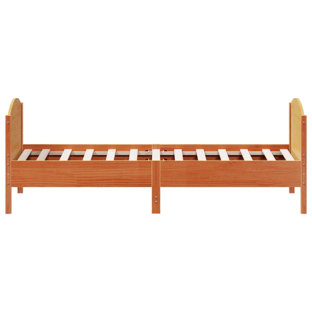Letto senza Materasso Marrone Cera 75x190 cm in Legno di Pino | homemem39
