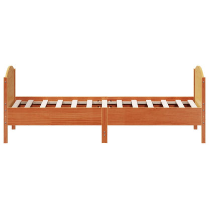 Letto senza Materasso Marrone Cera 75x190 cm in Legno di Pino | homemem39