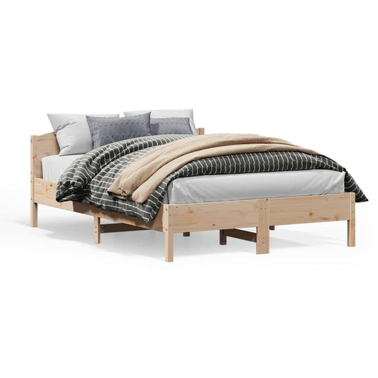 Letto senza Materasso 140x200 cm in Legno Massello di Pino - homemem39