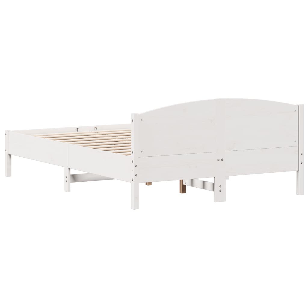 Letto senza Materasso Bianco 140x200 cm Legno Massello di Pino - homemem39
