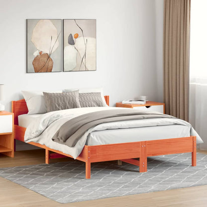 Giroletto senza Materasso Marrone Cera 140x200cm Massello Pino | homemem39