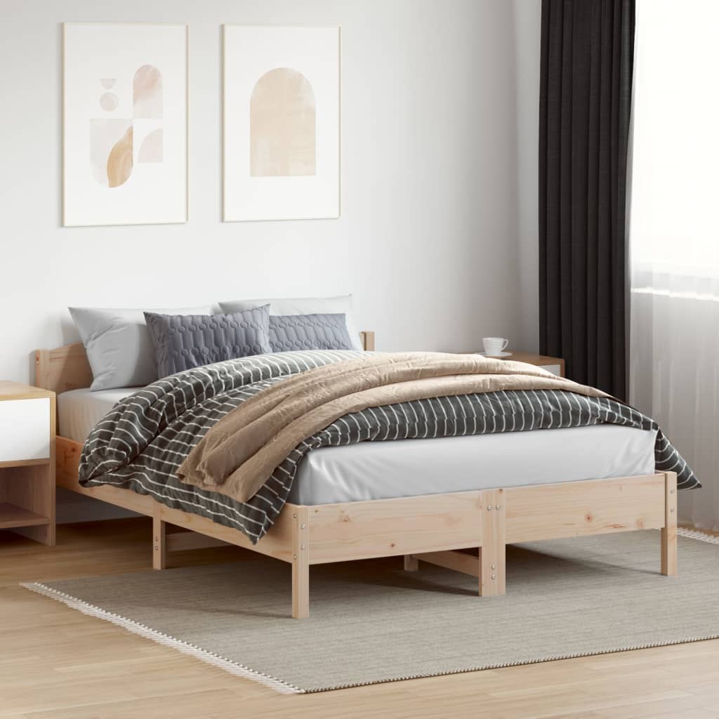 Letto senza Materasso 120x200 cm in Legno Massello di Pino - homemem39