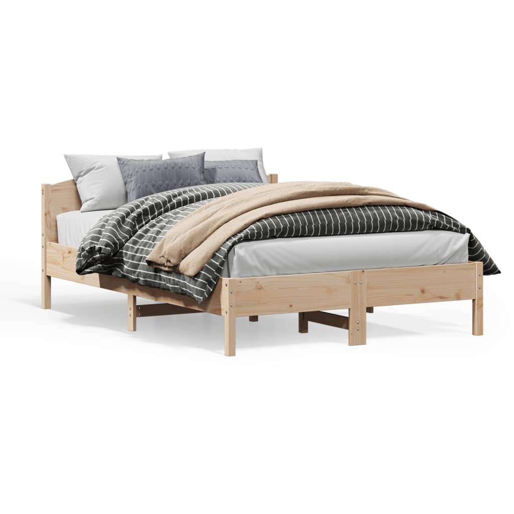 Letto senza Materasso 120x200 cm in Legno Massello di Pino - homemem39
