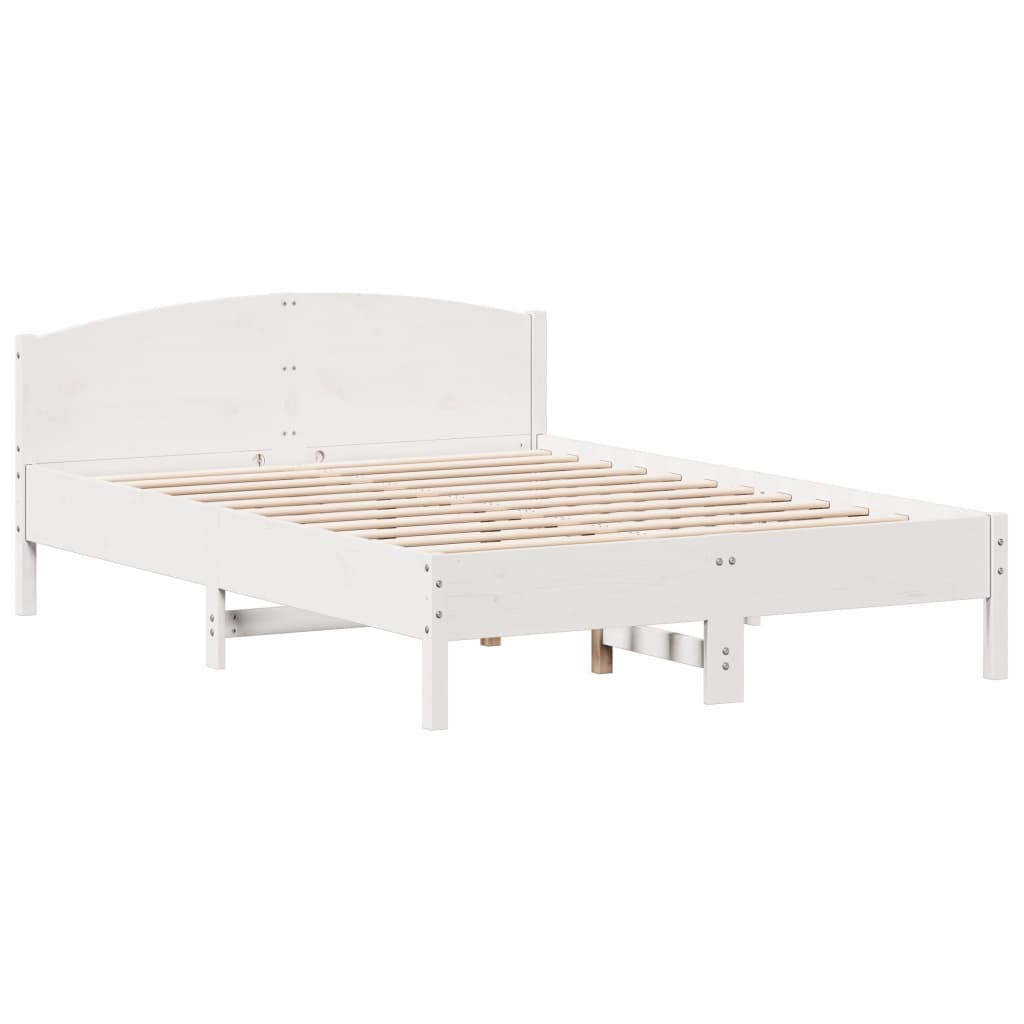 Letto senza Materasso Bianco 120x200 cm Legno Massello di Pino - homemem39