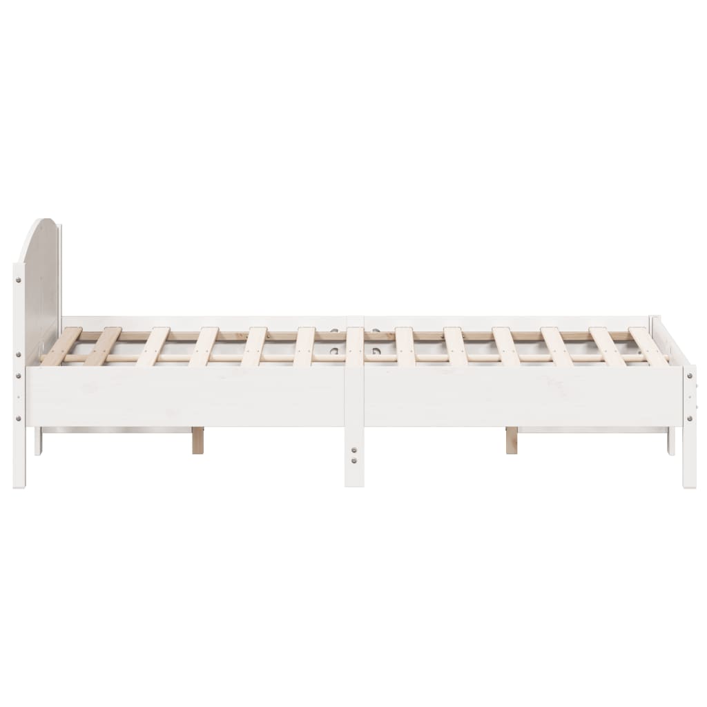 Letto senza Materasso Bianco 120x200 cm Legno Massello di Pino - homemem39