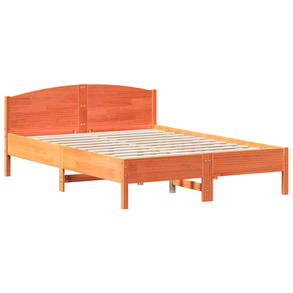Letto senza Materasso Marrone Cera 120x200 cm in Legno di Pino | homemem39