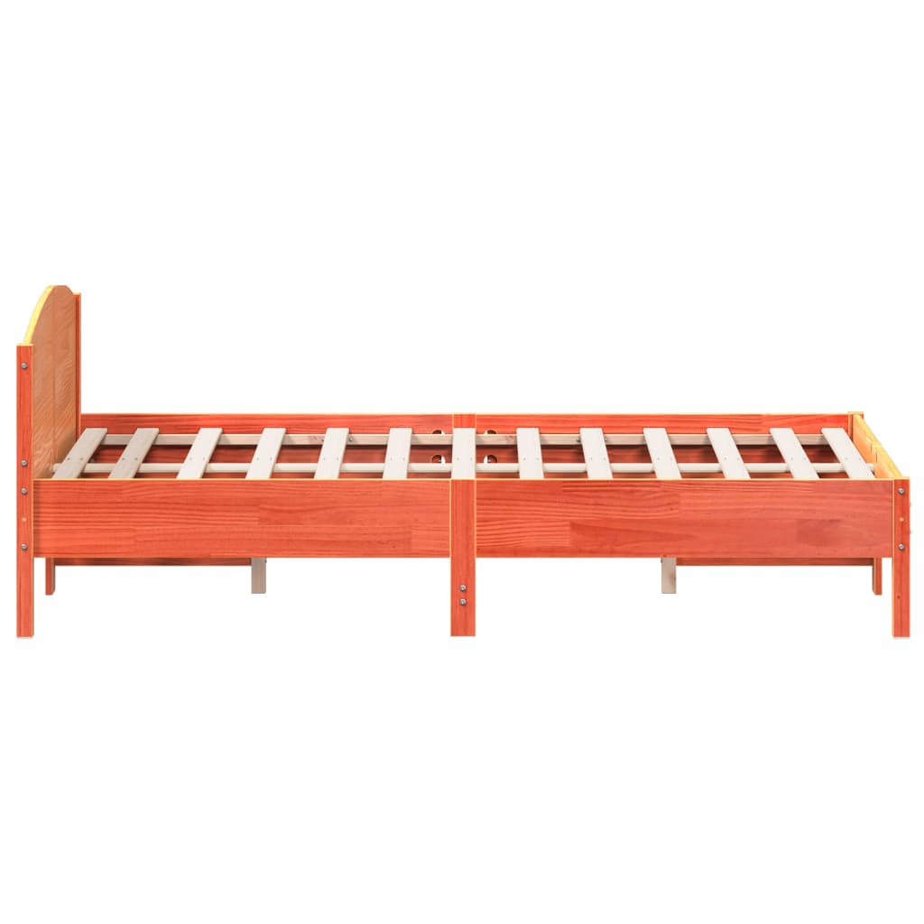 Letto senza Materasso Marrone Cera 120x200 cm in Legno di Pino | homemem39
