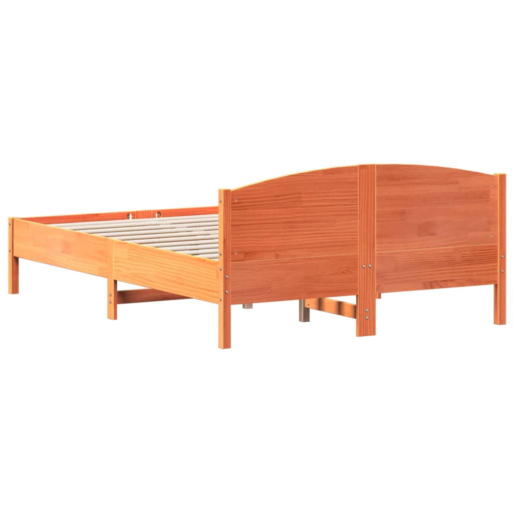 Letto senza Materasso Marrone Cera 120x200 cm in Legno di Pino | homemem39