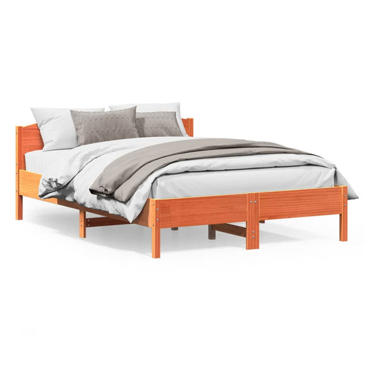 Letto senza Materasso Marrone Cera 120x200 cm in Legno di Pino - homemem39