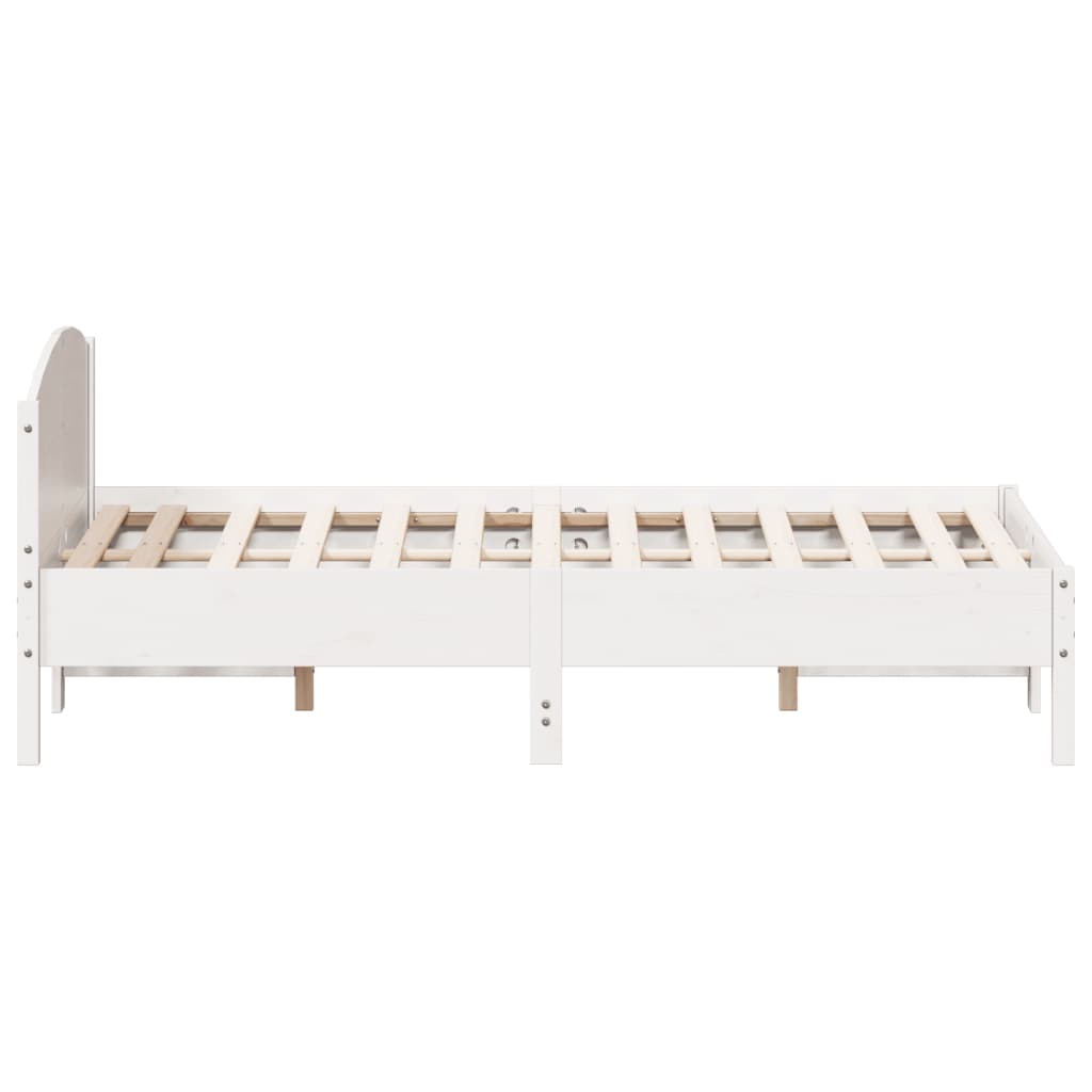 Letto senza Materasso Bianco 140x190 cm Legno Massello di Pino - homemem39