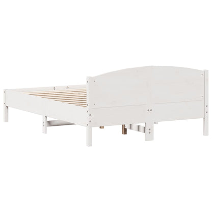 Letto senza Materasso Bianco 140x190 cm Legno Massello di Pino - homemem39