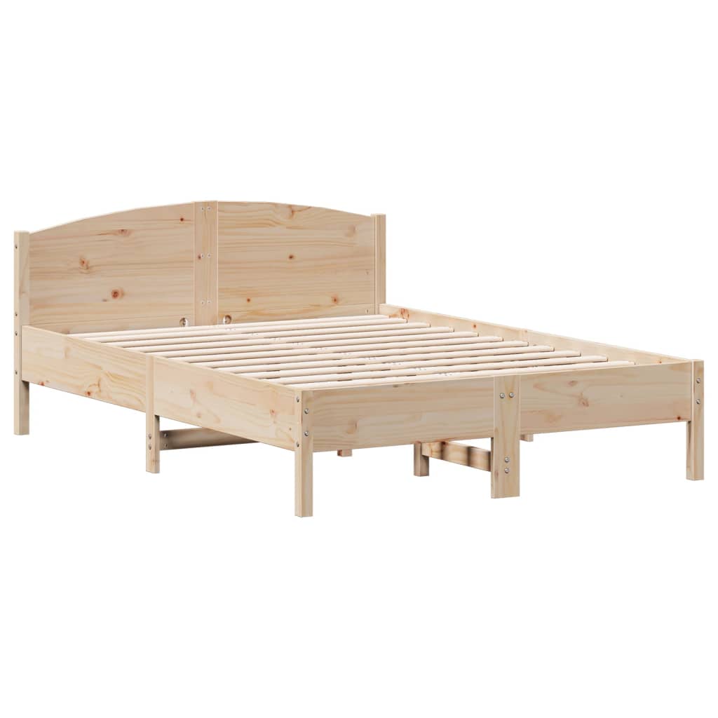 Letto senza Materasso 135x190 cm in Legno Massello di Pino - homemem39