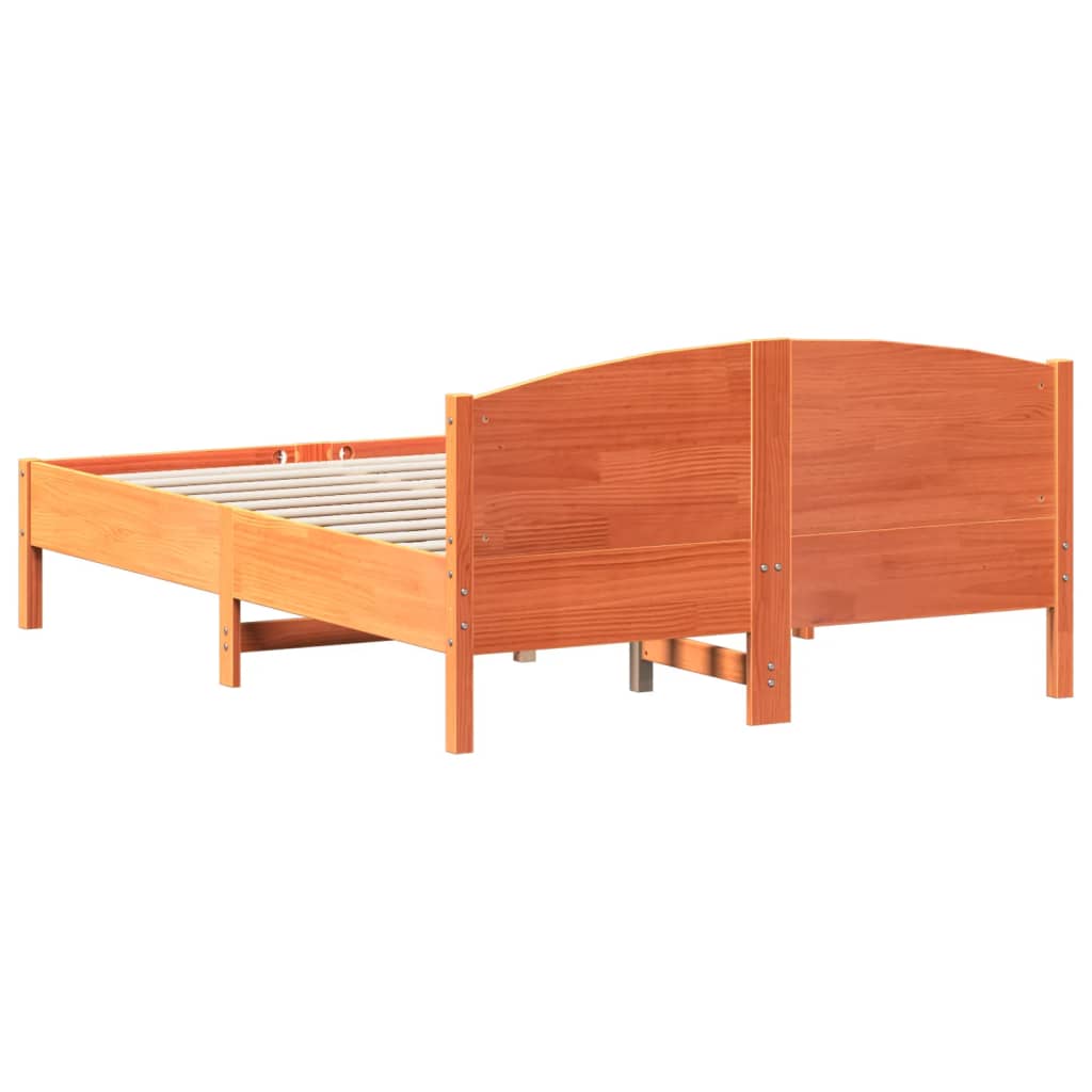 Letto senza Materasso Marrone Cera 135x190 cm in Legno di Pino - homemem39