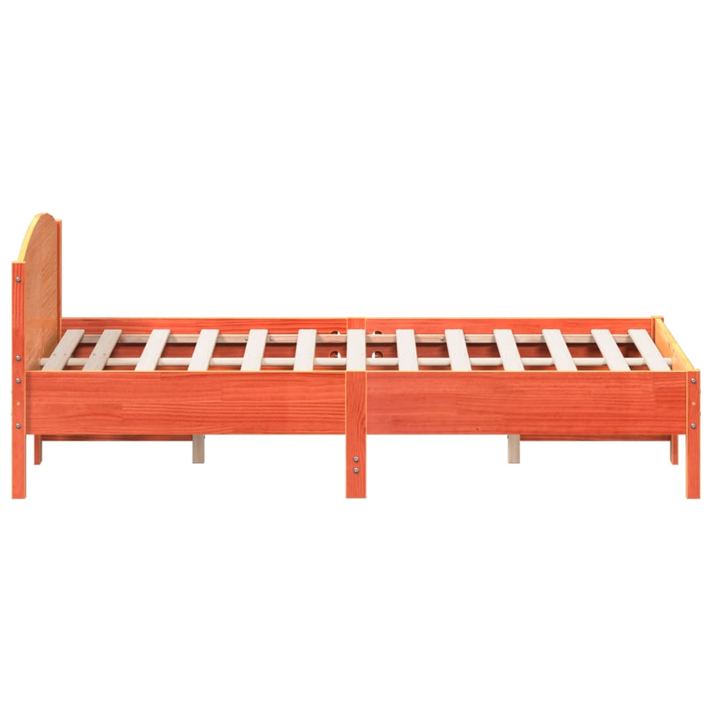 Letto senza Materasso Marrone Cera 120x190 cm in Legno di Pino | homemem39