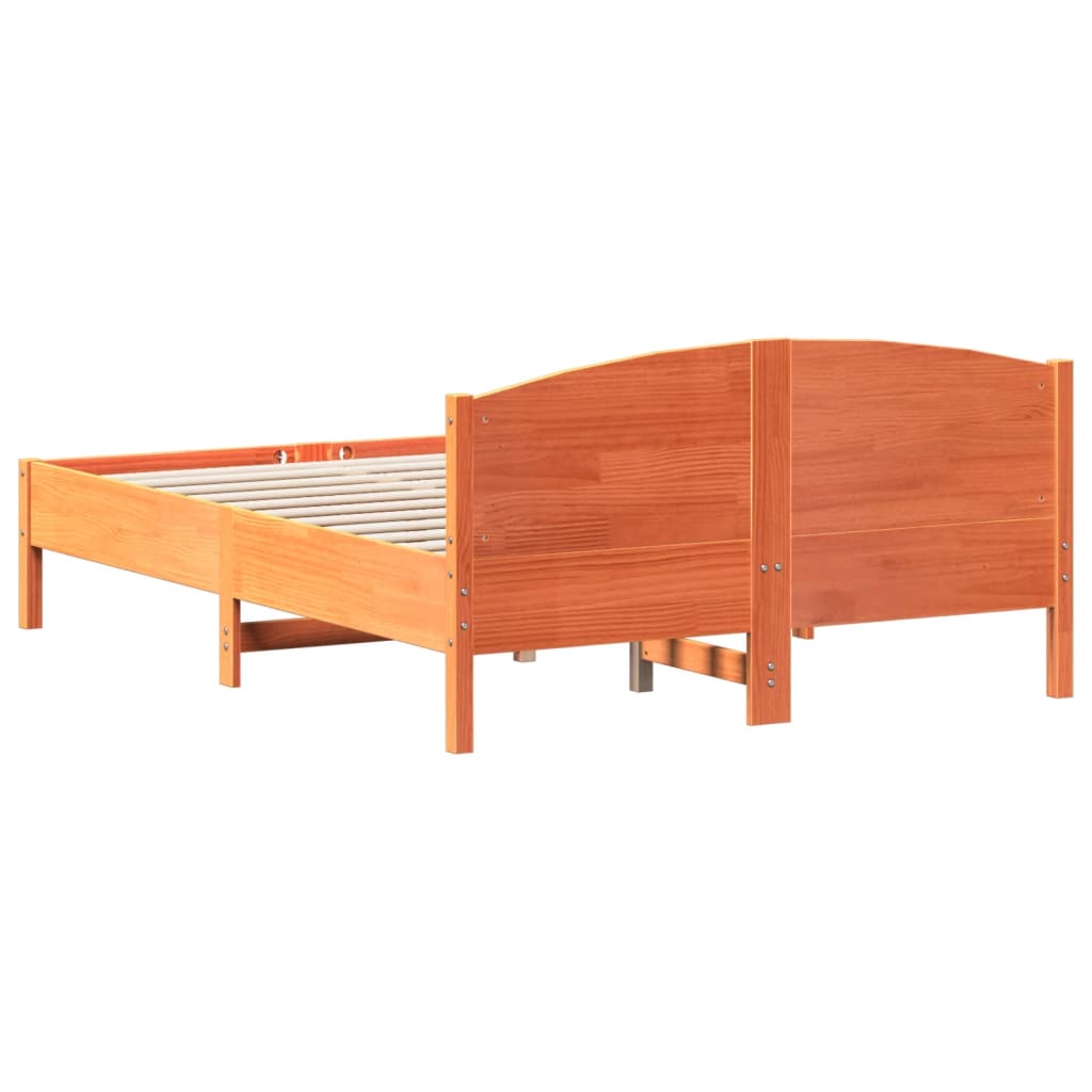 Letto senza Materasso Marrone Cera 120x190 cm in Legno di Pino | homemem39