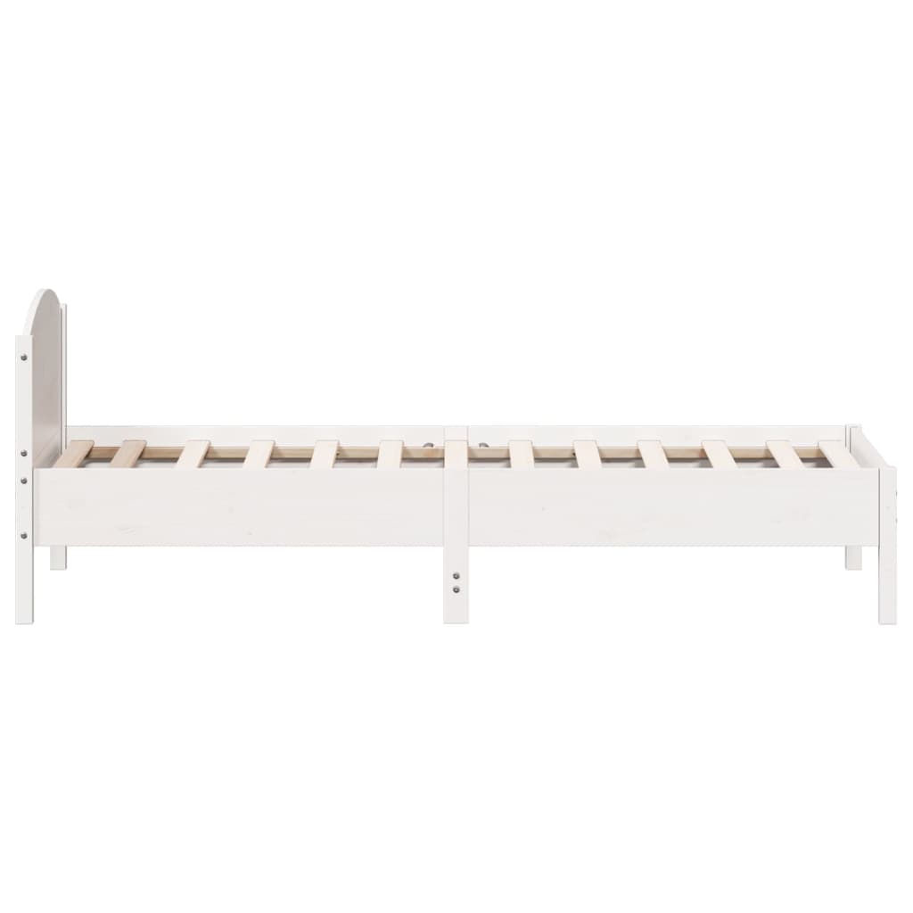 Letto senza Materasso Bianco 90x200 cm Legno Massello di Pino - homemem39