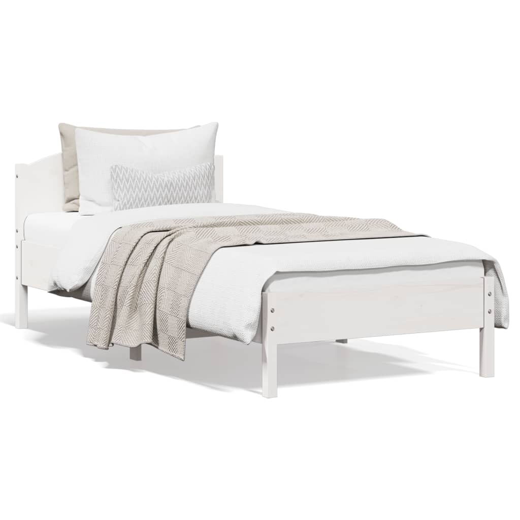 Letto senza Materasso Bianco 90x200 cm Legno Massello di Pino - homemem39