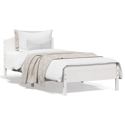 Letto senza Materasso Bianco 90x200 cm Legno Massello di Pino - homemem39