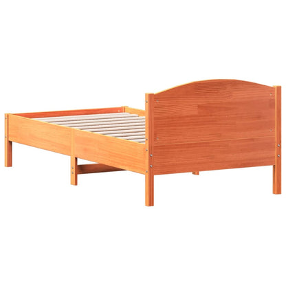 Letto senza Materasso Marrone Cera 90x190 cm in Legno di Pino | homemem39