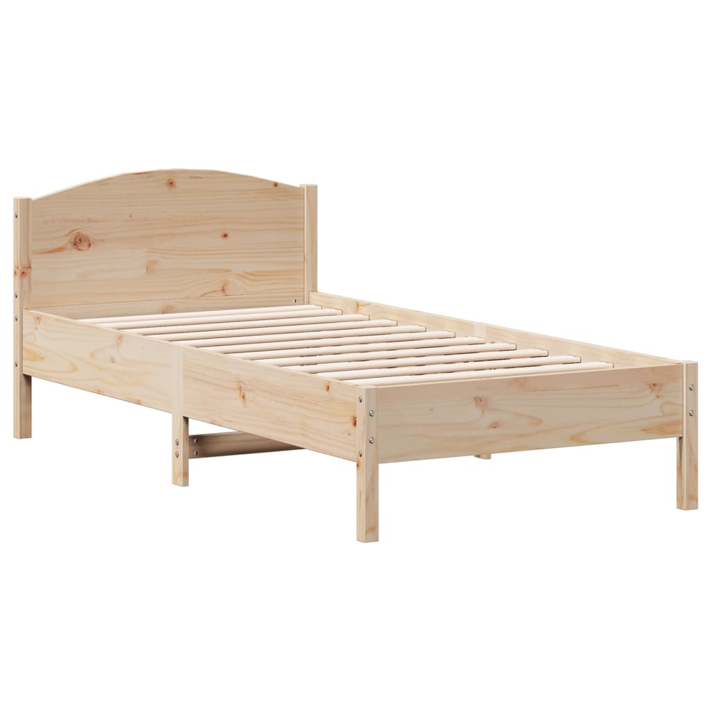 Letto senza Materasso 75x190 cm in Legno Massello Pino - homemem39