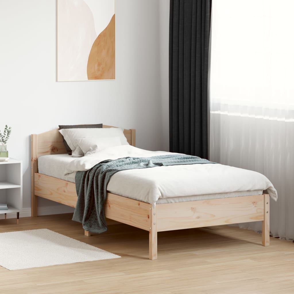 Letto senza Materasso 75x190 cm in Legno Massello Pino - homemem39
