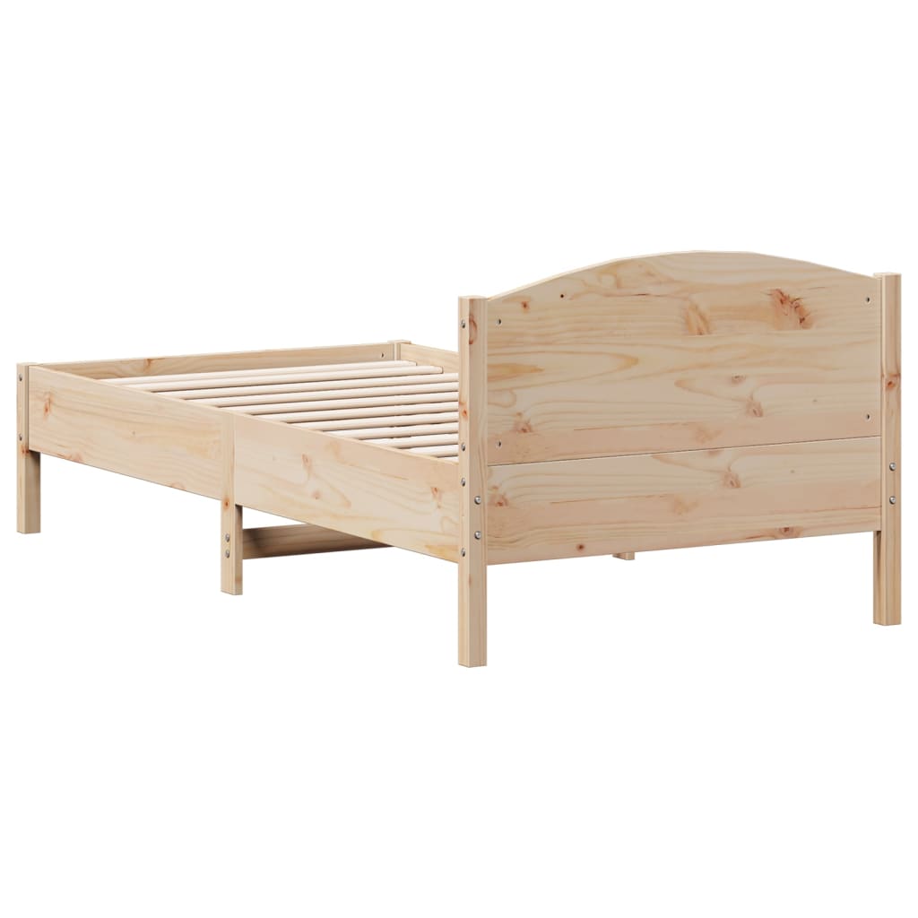 Letto senza Materasso 75x190 cm in Legno Massello Pino - homemem39
