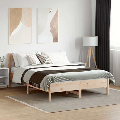 Letto senza Materasso 150x200 cm in Legno Massello di Pino | homemem39