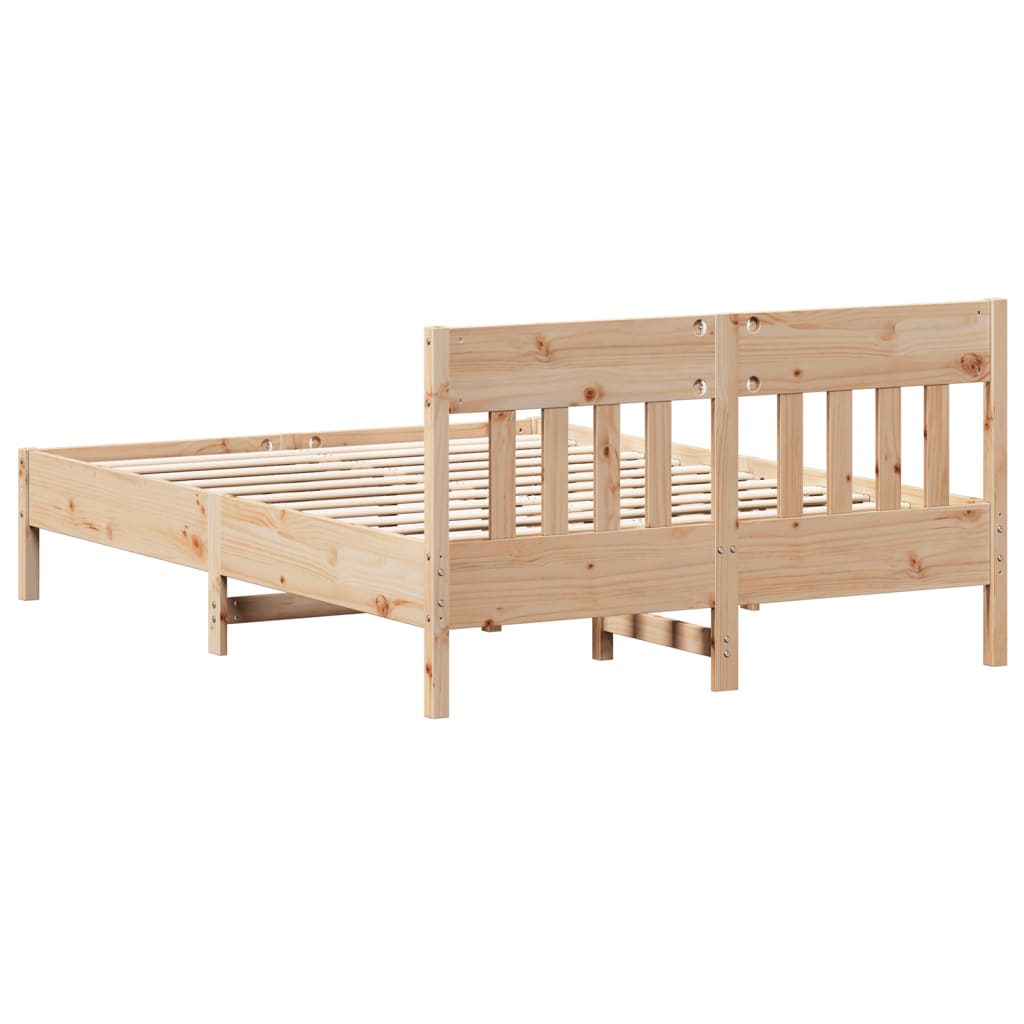 Letto senza Materasso 140x200 cm in Legno Massello di Pino | homemem39