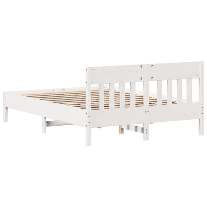 Letto senza Materasso Bianco 140x200 cm Legno Massello di Pino | homemem39